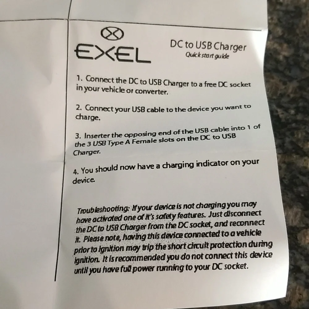 Exel DC to USB Charger